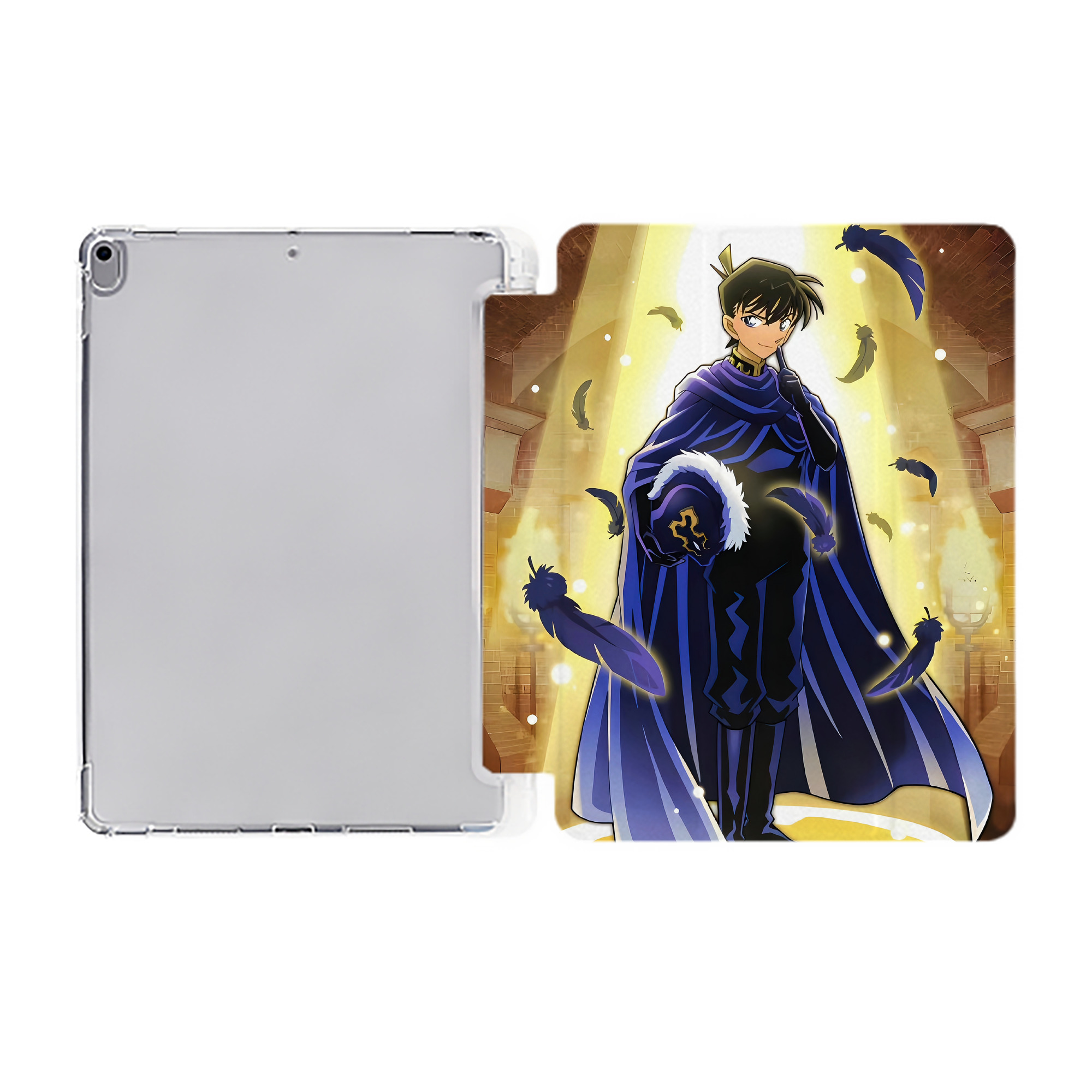 （画像用） 名探偵コナン Detective Conan IPad ケース ペン収納付き 三つ折りスタンド PUレザー×シリコン 対応機種9.5/10.5/10.9インチ